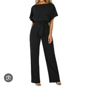 Ralph Lauren tie front wide leg jumpsuit Sz 8